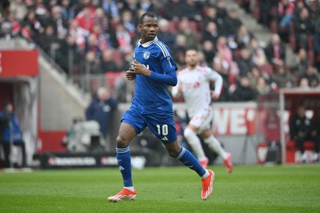 Pape Meissa Ba (FC Schalke 04) 09.02.2025, Fussball 2. Bundesliga, 21. Spieltag, Saison 2024 2025 1. FC Köln - FC Schalke 04 1:0 Koeln Rhein Energie Stadion Nordrhein Westfalen Deutschland