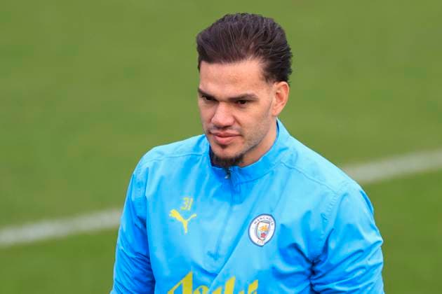 Manchester City 10 02 2025. Training session Ederson (31) of Manchester City during the training session ahead of Manchester City vs Real Madrid in the Champions League, at the Etihad Stadium, Manchester, England on 10 February 2025. Manchester Etihad Stadium Manchester England Editorial use only , Copyright: xConorxMolloyx PSI-21433-0055