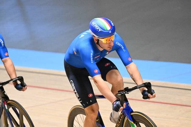 10-02-2025 Allenamento Europei Pista Zolder 2025; 2025, Italia; Viviani, Elia; Zolder, Velodromo; 