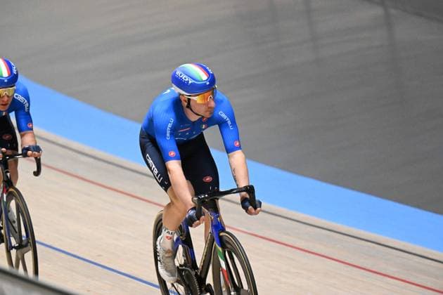 10-02-2025 Allenamento Europei Pista Zolder 2025; 2025, Italia; Viviani, Elia; Zolder, Velodromo; 