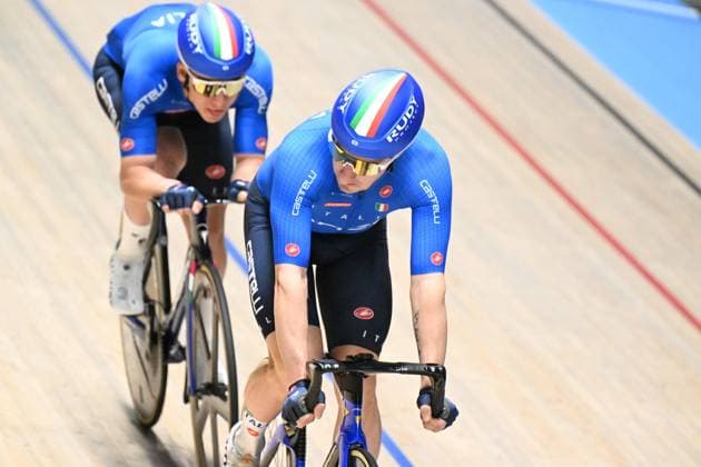 10-02-2025 Allenamento Europei Pista Zolder 2025; 2025, Italia; Viviani, Elia; Zolder, Velodromo; 