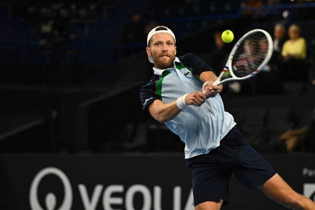 Open 13 Provence - Marseille Hugo Grenier (FRA) during his last qualifying round match at the Open 13 Provence in Marseille, France, on February 10, 2025. Photo by Corinne Dubreuil ABACAPRESS.COM Marseille France  Copyright: xDubreuilxCorinne ABACAx