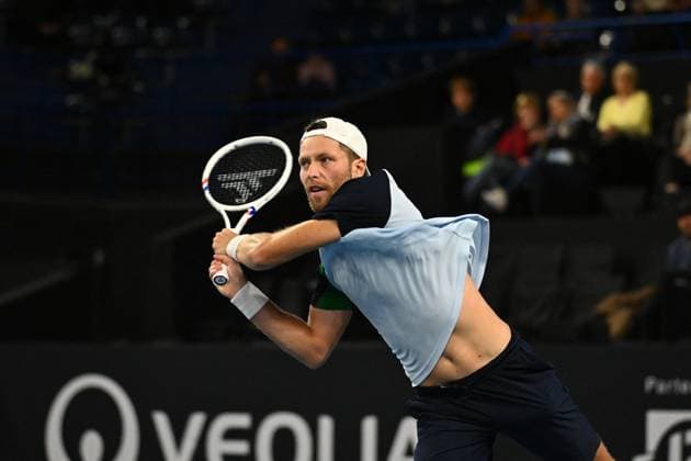 Open 13 Provence - Marseille Hugo Grenier (FRA) during his last qualifying round match at the Open 13 Provence in Marseille, France, on February 10, 2025. Photo by Corinne Dubreuil ABACAPRESS.COM Marseille France  Copyright: xDubreuilxCorinne ABACAx