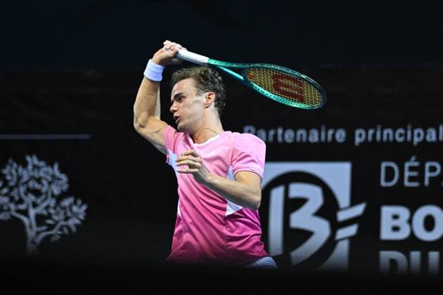 Open 13 Provence - Marseille Luca Van Assche (FRA) during his last qualifying round match at the Open 13 Provence in Marseille, France, on February 10, 2025. Photo by Corinne Dubreuil ABACAPRESS.COM Marseille France  Copyright: xDubreuilxCorinne ABACAx