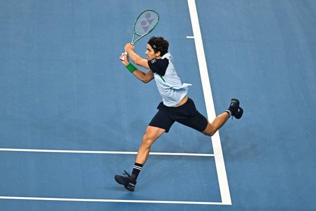 Open 13 Provence - Marseille Pierre-Hugues HERBERT (FRA) during his last qualifying round match at the Open 13 Provence in Marseille, France, on February 10, 2025. Photo by Corinne Dubreuil ABACAPRESS.COM Marseille France  Copyright: xDubreuilxCorinne ABACAx