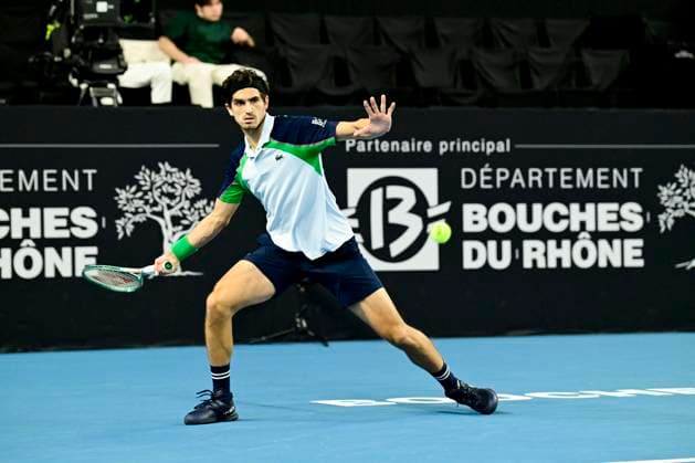 TENNIS : Open 13 Provence 2025 - Marseille - 10 02 2025 L Open 13 Provence se dispute du 10 au 16 fÃ vrier 2025 au Palais des Sports de Marseille. Pierre-Hugues Herbert (FRA) MarseilleFrance  Copyright: xWilliamxCannarellax