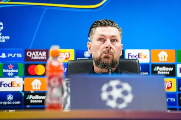 Champions League 2024-2025: press conference, PK, Pressekonferenz of Feyenoord Rotterdam - Feyenoord interim coach Pascal Bosschaart during the press conference of Feyenoord in preparation of the Champions League duel against AC Milan at Stadion Feijenoord De Kuip on 11 February 2025 in Rotterdam, The Netherlands. Copyright: xYannickxVerhoevenx