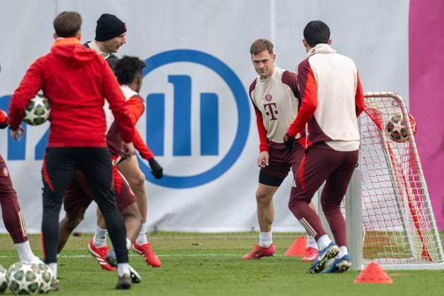 Joshua Kimmich 6 (FC Bayern Muenchen), Abschlusstraining vor dem UEFA Champions League-Spiel gegen Celtic Glasgow, Saison 2024 2025 an der Saebener Strasse. 11.02.2025 DFB regulations prohibit any use of photographs as image sequences and or quasi-video Muenchen Bayern Deutschland