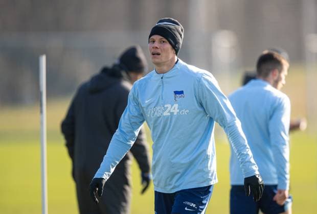 Fussball, Herren, Saison 2024 25, 2. Bundesliga, Hertha BSC, Training, Luca Schuler (Hertha BSC), 11.02. 2025,
