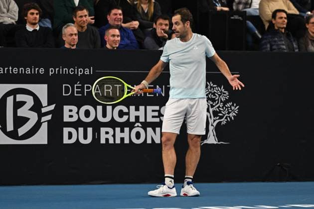 Open 13 Provence - Richard Gasquet v Alexander Biblik Richard Gasquet (FRA) during his last match at the Open 13 Provence in Marseille, on February, 11, 2025. Photo by Corinne Dubreuil ABACAPRESS.COM Marseille France  Copyright: xDubreuilxCorinne ABACAx