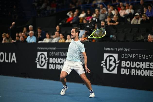 Open 13 Provence - Richard Gasquet v Alexander Biblik Richard Gasquet (FRA) during his last match at the Open 13 Provence in Marseille, on February, 11, 2025. Photo by Corinne Dubreuil ABACAPRESS.COM Marseille France  Copyright: xDubreuilxCorinne ABACAx