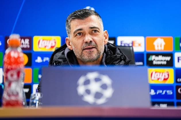 Champions League 2024-2025: press conference, PK, Pressekonferenz of AC Milan Rotterdam - AC Milan coach Sergio Conceicao during the press conference of AC Milan in preparation of the Champions League duel against Feyenoord at Stadion Feijenoord De Kuip on 11 February 2025 in Rotterdam, The Netherlands. Copyright: xYannickxVerhoevenx