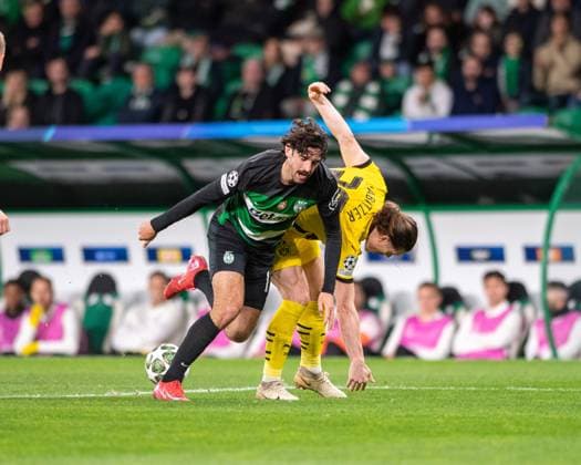 February 11, 2025, Lisboa, Guimaraes, Portugal: FRANCISCO TRINCAO from Sporting CP seen on action during the UEFA Champions League 2024 25 match between Sporting CP and Borussia Dortmund at Estadio Jose de Alvalade 11, February 2025 in Lisboa, Portugal. Final Score Sporting 0 - 3 Borussia Dortmund Lisboa Portugal - ZUMAl192 20250211_zsp_l192_017 Copyright: xMiguelxLemosx