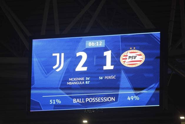CALCIO - UEFA Champions League - Juventus FC vs PSV Eindhoven Final score during the Uefa Champions League first leg play offâ??s, football match between Juventus FC and PSV Eindhoven. On 11 February 2025 at Allianz Stadium, Turin, Italy. Photo Nderim Kaceli. Turin Italy  Copyright: xIPAxSport ABACAx