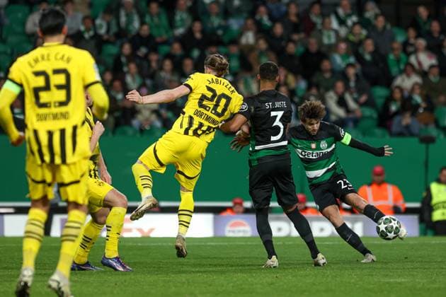 Daniel Braganca midfielder of Sporting CP during the UEFA Champions League 2024 25 League knockout phase play-offs first leg football match between Sporting CP and Borussia Dortmund at the Jose Alvalade stadium in Lisbon on February 11, 2025. UEFA Champions League - Sporting CP vs Borussia Dortmund (Valter Gouveia SPP) Copyright: xValterxGouveia SPPx spp-en-VaGo-VG_L1109