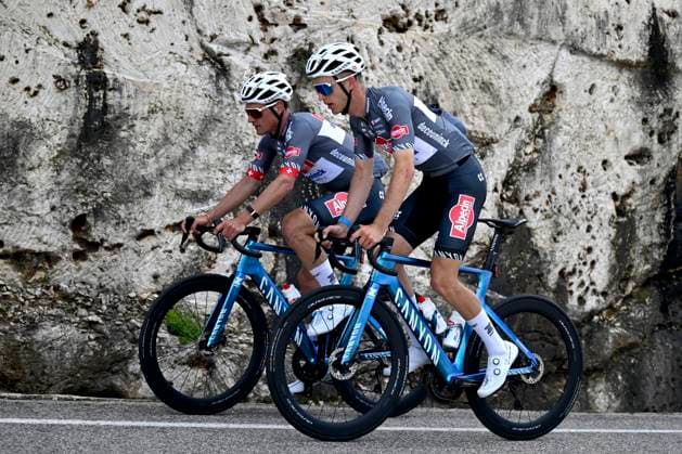 Alpecin-Deceuninck Media Day 2025 DENIA, SPAIN - FEBRUARY 12 : Ghys Robbe (BEL) of Baloise and Dillier Silvan (SUI) of Alpecin-Deceuninck pictured during the media day of cycling team Alpecin-Deceuninck on February 12, 2025 in Denia, Spain, 12 02 2025 Denia Spain  Copyright: xJanxDexMeuleneirx