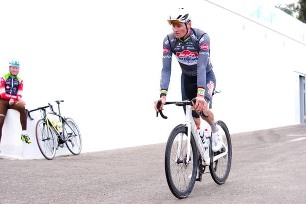 Dutch Mathieu van der Poel of Alpecin-Deceuninck pictured during a training session on the media day of Alpecin-Deceuninck cycling team in Pedreguer, Spain, Wednesday 12 February 2025, in preparation of the upcoming season. JOMAxGARCIA  x112315641x