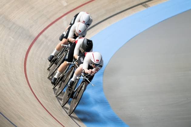 Track cycling, Rad, Radsport, Bahnrad, Bahn UEC EUROPEAN CHAMPIONSHIPS, Women s Team Pursuit Qualifying, 12.02.2025 Heusden-Zolder Copyright: xMarcelxHilgerx
