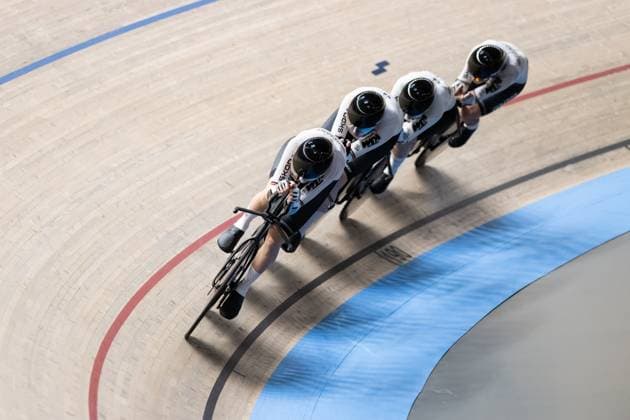 Sport Bilder des Tages Track cycling, Rad, Radsport, Bahnrad, Bahn UEC EUROPEAN CHAMPIONSHIPS, Women s Team Pursuit Qualifying, 12.02.2025 Team Deutschland: BRAUSSE Franziska, KLEIN Lisa, KROGER Mieke, SUSSEMILCH Laura (alle GER) Heusden-Zolder Copyright: xMarcelxHilgerx