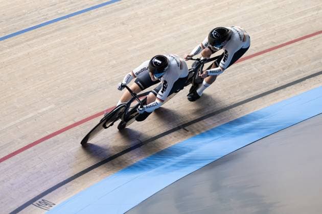 Track cycling, Rad, Radsport, Bahnrad, Bahn UEC EUROPEAN CHAMPIONSHIPS, Women s Team Sprint Qualifying, 12.02.2025 Team Deutschland: FRIEDRICH Lea Sophie, GRABOSCH Pauline Sophie SCHNEIDER Clara (alle GER) Heusden-Zolder Copyright: xMarcelxHilgerx