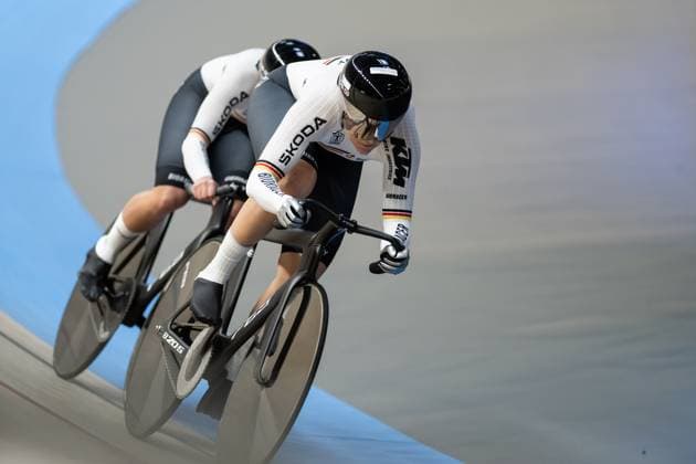 Track cycling, Rad, Radsport, Bahnrad, Bahn UEC EUROPEAN CHAMPIONSHIPS, Women s Team Sprint Qualifying, 12.02.2025 FRIEDRICH Lea Sophie, SCHNEIDER Clara (beide GER) Heusden-Zolder Copyright: xMarcelxHilgerx