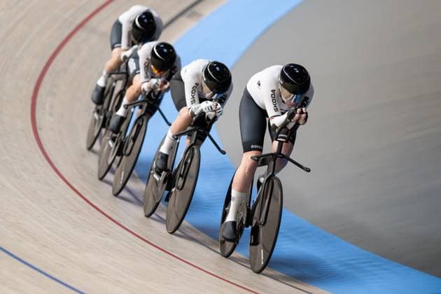 Track cycling, Rad, Radsport, Bahnrad, Bahn UEC EUROPEAN CHAMPIONSHIPS, Women s Team Pursuit Qualifying, 12.02.2025 Team Deutschland: BRAUSSE Franziska, KLEIN Lisa, KROGER Mieke, SUSSEMILCH Laura (alle GER) Heusden-Zolder Copyright: xMarcelxHilgerx