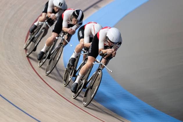 Track cycling, Rad, Radsport, Bahnrad, Bahn UEC EUROPEAN CHAMPIONSHIPS, Men s Team Pursuit Qualifying, 12.02.2025 Team Schweiz: BOGLI Noah, POOT Mats, TAPPEINER Pascal, VOGEL Alex (alle SUI) Heusden-Zolder Copyright: xMarcelxHilgerx