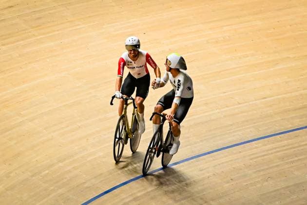 Tim Torn Teutenberg Europameister Bahn EM 2025 Tim Torn Teutenberg Europameister Ausscheidungsfahren Men s Elimination Race Bahn EM 2025 vor ALVES OLIVEIRA Rui Filipe (Portugal) Bahnrad Europameisterschaften 2025 (EuroTrack25 2025 UEC Track Elite European Championships), die vom 12. bis 16. Februar 2025 im Vlaanderen Heusden-Zolder Velodroom Limburg im belgischen Heusden-Zolder stattfinden.