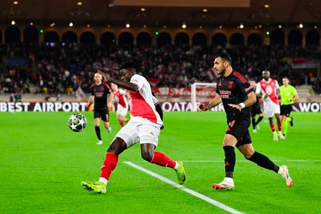 FOOTBALL : AS Monaco VS SL Benfica - Ligue des Champions - 12 02 2025 L AS Monaco recoit le SC Benfica dans le cadre du barrage aller de la Ligue des Champions. Mohammed Salisu (ASM) Vangelis Pavlidis (SLB) MonacoMonaco  Copyright: xWilliamxCannarellax