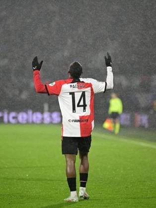 ROTTERDAM - Igor Paixao of Feyenoord celebrates 1-0 during the UEFA Champions League playoff match between Feyenoord and AC Milan at Feyenoord Stadium de Kuip on Feb. 12, 2025 in Rotterdam, Netherlands. ANP OLAF CRACK UEFA Champions League 2024 25 League Knockout Play-off First Leg 2024 25 xVIxANPxSportx xxANPxIVx 519820752 originalFilename: 519820752.jpg
