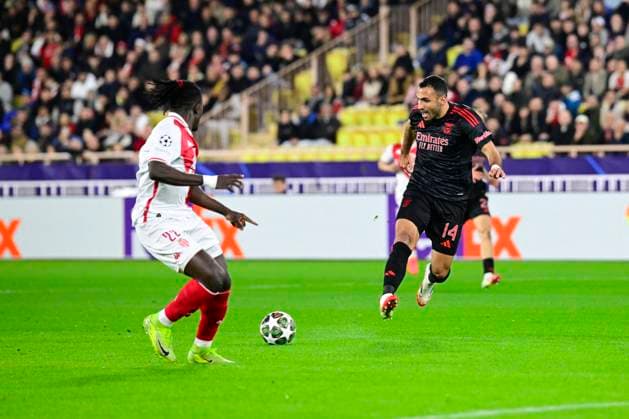 FOOTBALL : AS Monaco VS SL Benfica - Ligue des Champions - 12 02 2025 L AS Monaco recoit le SC Benfica dans le cadre du barrage aller de la Ligue des Champions. Vangelis Pavlidis (SLB) MonacoMonaco  Copyright: xWilliamxCannarellax