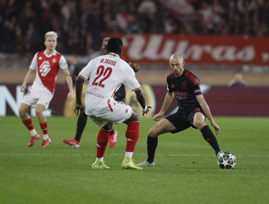 Fredrik Aursenes of SL Benfica during the Uefa Champions League first leg play offâ??s, football match between AS Monaco and SL Benfica. On 12 February 2025 at Louis II Stadium, Monaco. Photo Nderim Kaceli.  Copyright: xNderimxKaceli IPAxSportx xipa-agency.netx xx IPA_53986980 IPA_Agency_IPA53986980