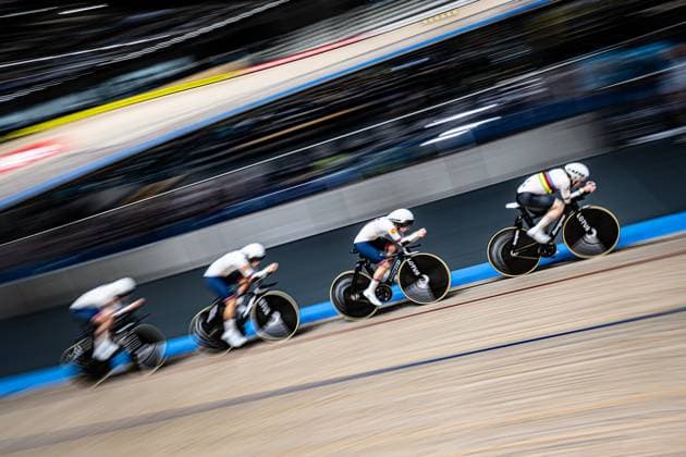 Great Britain: UEC Track cycling, Rad, Radsport, Bahnrad, Bahn European Championships Heusden-Zolder 2025 LEECH Sophie Madelaine - LEWIS Tegan Sophie - LISTER Elizabeth Grace - MORRIS Anna ( GBR ) Great Britain Querformat - quer - horizontal - Landscape - Event Veranstaltung: UEC Track Cycling European Championships 2025 - Category Kategorie: Cycling - Track Cycling European Championships - Location Ort: Europe Belgium - Heusden-Zolder - Discipline: Team Pursuit - Category: Elite Women - Distance: 4000 m - Date Datum: 12.02.2025 Wednesday Day 1 -