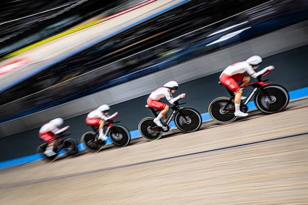 Poland: UEC Track cycling, Rad, Radsport, Bahnrad, Bahn European Championships Heusden-Zolder 2025 KUMIEGA Karolina - RABAZYNSKA Eliza - SZCZESNA Martyna - WANKIEWICZ Olga ( POL ) Poland Querformat - quer - horizontal - Landscape - Event Veranstaltung: UEC Track Cycling European Championships 2025 - Category Kategorie: Cycling - Track Cycling European Championships - Location Ort: Europe Belgium - Heusden-Zolder - Discipline: Team Pursuit - Category: Elite Women - Distance: 4000 m - Date Datum: 12.02.2025 Wednesday Day 1 -