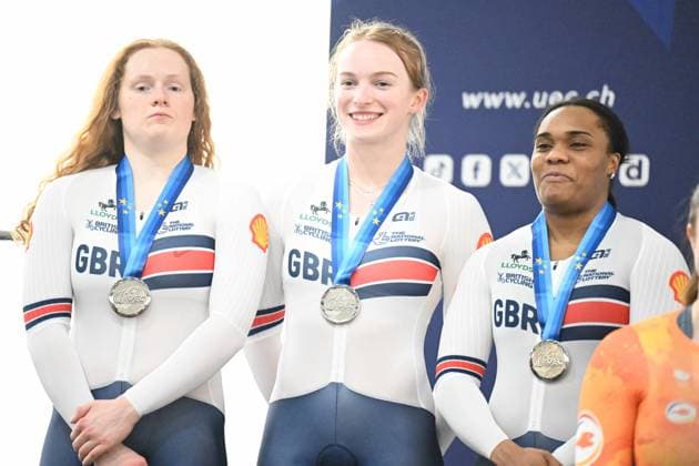 12-02-2025 European Championships Elite Women Track; Giornata 01; 2025, Great Britain; Bell, Lauren; Edmunds, Rhian; Parris Smith, Rhianna; Zolder, Velodromo; 