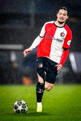 Feyenoord Rotterdam forwarder Anis Hadj Moussa during the match Feyenoord - AC Milan at the Stadium De Kuip for the UEFA Champions League- Knockout phase play- offs1st leg season 2024-2025 in ROTTERDAM, Netherlands on 12 february 2025, (photo by Marcel van Dorst EYE4images DeFodi Images) Defodi-746_215373