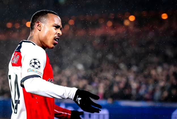 Sport Bilder des Tages Feyenoord Rotterdam forwarder Igor Paixao during the match Feyenoord - AC Milan at the Stadium De Kuip for the UEFA Champions League- Knockout phase play- offs1st leg season 2024-2025 in ROTTERDAM, Netherlands on 12 february 2025, (photo by Marcel van Dorst EYE4images DeFodi Images) Defodi-746_215374