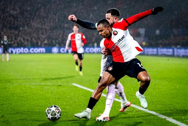 Feyenoord Rotterdam forwarder Igor Paixao during the match Feyenoord - AC Milan at the Stadium De Kuip for the UEFA Champions League- Knockout phase play- offs1st leg season 2024-2025 in ROTTERDAM, Netherlands on 12 february 2025, (photo by Marcel van Dorst EYE4images DeFodi Images) Defodi-746_215375
