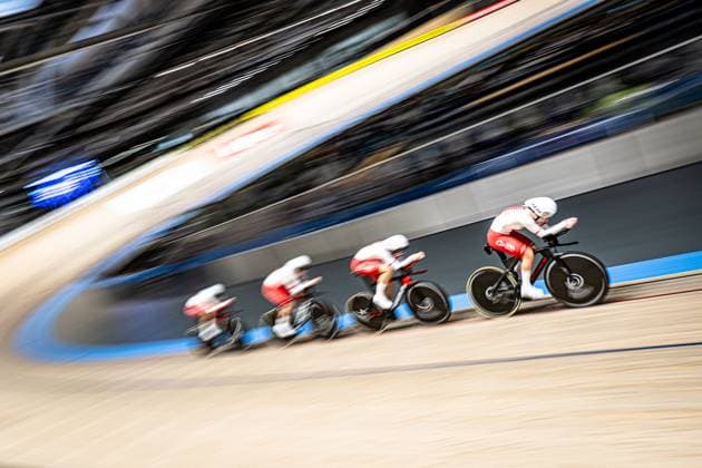 Poland: UEC Track cycling, Rad, Radsport, Bahnrad, Bahn European Championships Heusden-Zolder 2025 KUMIEGA Karolina - RABAZYNSKA Eliza - SZCZESNA Martyna - WANKIEWICZ Olga ( POL ) Poland Querformat - quer - horizontal - Landscape - Event Veranstaltung: UEC Track Cycling European Championships 2025 - Category Kategorie: Cycling - Track Cycling European Championships - Location Ort: Europe Belgium - Heusden-Zolder - Discipline: Team Pursuit - Category: Elite Women - Distance: 4000 m - Date Datum: 12.02.2025 Wednesday Day 1 -