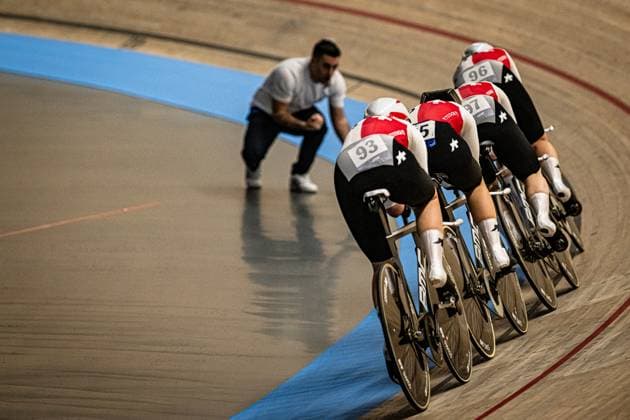 Switzerland: UEC Track cycling, Rad, Radsport, Bahnrad, Bahn European Championships Heusden-Zolder 2025 BURI Fabienne - LIECHTI Jasmin - LIEHNER Annika - SEITZ Aline ( SUI ) Switzerland Querformat - quer - horizontal - Landscape - Event Veranstaltung: UEC Track Cycling European Championships 2025 - Category Kategorie: Cycling - Track Cycling European Championships - Location Ort: Europe Belgium - Heusden-Zolder - Discipline: Team Pursuit - Category: Elite Women - Distance: 4000 m - Date Datum: 12.02.2025 Wednesday Day 1 -