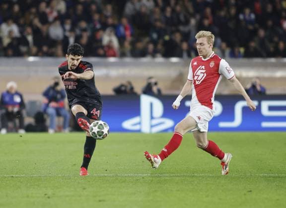 CALCIO - UEFA Champions League - AS Monaco vs Benfica Tomas Araujo of SL Benfica during the Uefa Champions League first leg play offâ??s, football match between AS Monaco and SL Benfica. On 12 February 2025 at Louis II Stadium, Monaco. Photo Nderim Kaceli. Monaco  Copyright: xIPAxSport ABACAx
