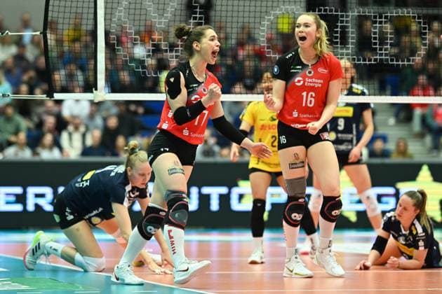 Lorena Lorber Fijok (Dresdner SC, 17) Dresdner SC vs. VfB Suhl Lotto Thueringen, 1. Volleyball Bundesliga Frauen, Spielzeit 2024 2025, 12.02.2025 Dresdner SC vs. VfB Suhl Lotto Thueringen, 1. Volleyball Bundesliga Frauen, Spielzeit 2024 2025, 12.02.2025 Dresden Copyright: xEibner-Pressefoto xHoepnerx EP_PHR