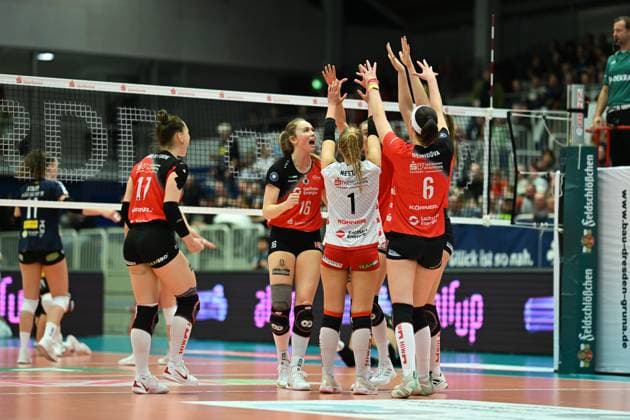 Emma Scarlett Clothier (Dresdner SC, 16) Dresdner SC vs. VfB Suhl Lotto Thueringen, 1. Volleyball Bundesliga Frauen, Spielzeit 2024 2025, 12.02.2025 Dresdner SC vs. VfB Suhl Lotto Thueringen, 1. Volleyball Bundesliga Frauen, Spielzeit 2024 2025, 12.02.2025 Dresden Copyright: xEibner-Pressefoto xHoepnerx EP_PHR