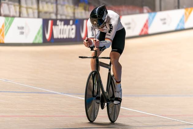 Radsport, Bahnrad-EM Zolder 2025-02-13 2025 UEC Track Elite European Championship, EM, Europameisterschaft Day Two HEUSDEN-ZOLDER, BELGIUM - FEBRUARY 13: Henric Hackmann of Germany during Day Two of the 2025 UEC Track Elite European Championship at Circuit Zolder on February 13, 2025 in Heusden-Zolder, Belgium. (Photo by Joris Verwijst BSR Agency) Heusden-Zolder Belgium Content not available for redistribution in The Netherlands directly or indirectly through any third parties. Copyright: xBSRxAgencyx