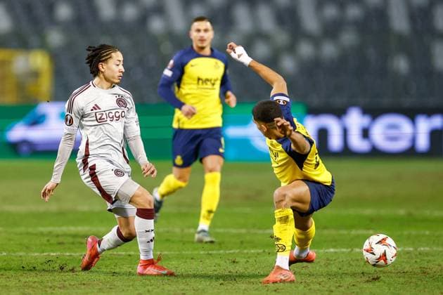 Fußball, EL, Royale Union Saint-Gilloise - Ajax Amsterdam BRUSSELS, 13-02-2025, King Boudewijn Stadium, Europa League match first leg between Union Saint Gilloise and Ajax. Ajax player Kian Fitz-Jim Union Saint Gilloise - Ajax  x27844406x Copyright: