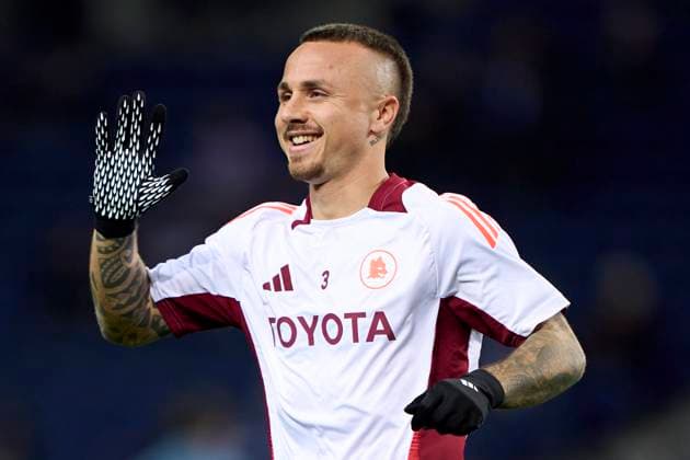 FC Porto Vs AS Roma - UEFA Europa League 2024 25 Knockout Phase Play-offs1st Leg Angelino of AS Roma reacts during the warm up prior to the UEFA Europa League Knockout phase play-offs1st leg match between FC porto and AS Roma at Estadio Do Dragao in Porto, Portugal, on February 13, 2025. UEFA Europa League Knockout phase play-offs1st leg match between FC porto and AS Roma at Estadio Do Dragao in Porto, Portugal, o Porto Portugal  Copyright: xJosexManuelxAlvarezxReyx originalFilename:alvarezrey-fcportov250213_npA9y.jpg