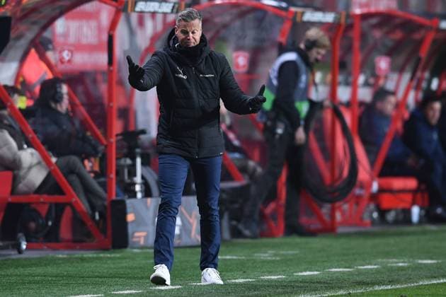 Fußball UEFA Europa League Play-off FC Twente Enschede - FK Bodö Glimt am 13.02.2025 im Stadion De Grolsch Veste in Enschede Kjetil Knutsen ( Trainer Cheftrainer Bodö )