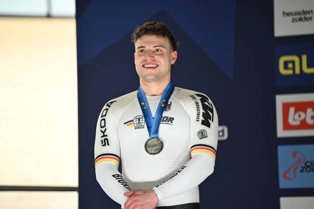 Radsport, Bahnrad-EM Zolder - Sprint Zeitfahren, Maximilian Dornbach holt Silber 13-02-2025 European Championships Elite Track; Giornata 02; 2025, Germany; Dornbach, Maximilian; Zolder Velodromo; 