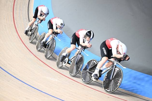 Radsport, Bahnrad-EM Zolder 13-02-2025 European Championships Elite Track; Giornata 02; 2024, Svizzera; Bogli, Noah; Poot, Mats; Tappeiner, Pascal; Vogel, Alex; Zolder Velodromo; 