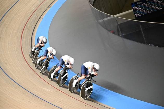 Radsport, Bahnrad-EM Zolder 13-02-2025 European Championships Elite Track; Giornata 02; 2025, Great Britain; Britton, Rhys; Charlton, Josh; Gill, Michael; Hobbs, Alfred Bruce Noah; Zolder Velodromo; 